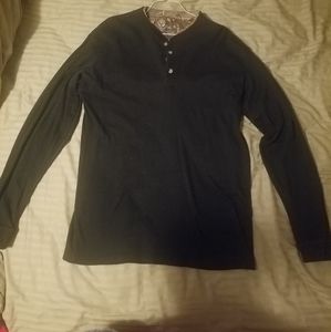 Black and camo lined long sleeve mens shirt